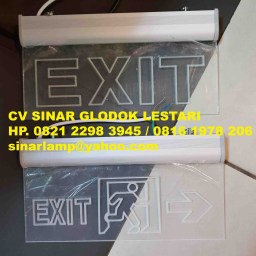 Lampu LED Sign Emergency Exit Bening atau Transparan